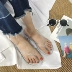 Mùa hè mới Hàn Quốc nhỏ tươi đơn giản flip flops nữ sinh viên tinh thể trong suốt dép pinch dép bãi biển thủy triều dép nhựa nữ Dép