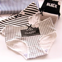 Châu âu và Hoa Kỳ Van ĐEN đen và trắng phổ biến thấp eo cotton ladies đồ lót tam giác đồ lót của phụ nữ bông bán buôn quan lot nu danh cho tuoi 16