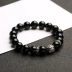 Mở Obsidian 貔貅 Vòng tay Lucky Fortune Transit Crystal Silver Bracelet Ball Bing Đàn ông và phụ nữ Tính cách đơn giản