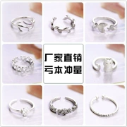 Nhẫn bằng bạc 925 sterling ngón tay mở nhẫn nữ trang sức Hàn Quốc thời trang cặp đôi đơn giản cá tính trên nhẫn nhẫn nữ