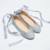 2018 sản phẩm mới shining vòng đầu dây đeo mắt cá chân bow giày ballet sequins nông miệng giày đơn thấp để giúp giày phẳng giày dior chính hãng Giày cắt thấp