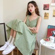 Mùa hè phiên bản Hàn Quốc của chiếc đầm lưng nơ nhỏ tươi mới 2019 kẻ sọc mới váy dài váy nữ - Váy dài