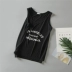 Phương thức lỏng vest nữ mùa hè đơn giản thư in hoang dã mỏng treo lên thoải mái không tay sling