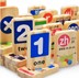 Logo xe dominoes 100 cái của ký tự Trung Quốc cờ giáo dục sớm trẻ em biết chữ bằng gỗ đồ chơi giáo dục Khối xây dựng
