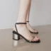 Mở ngón chân sexy cao gót 2018 mùa hè mới linh hoạt rỗng dày với dép nữ từ khóa với giày La Mã