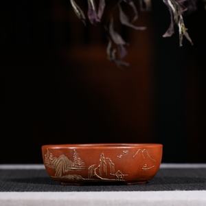 Cộng hòa của Trung Quốc tuổi tím cát chậu hoa bộ sưu tập đồ cổ cổ cũ đối tượng handmade bùn tím sơn chậu hoa đặc biệt cung cấp