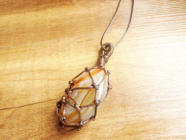 macrame风 网兜石 萤石美石玉石镶嵌包边手作 吊坠 流浪的吉普赛