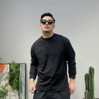 Мужская японская универсальная цветная осенняя футболка для отдыха, классическая длина, коллекция 2021, круглый воротник