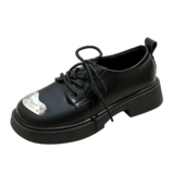 2023 Новая кожаная кожаная обувь кожаных кожа в Европе и ретро -квадратная головка.