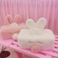 Мягкая милая розовая кролика плюшевые бумажные полотенцы набор кроличьи уши автомобиль домашняя комната гостиная бумажная коробка полотенец.