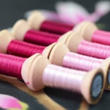 Новый продукт вышитый вышитый продукт шелковая нить шелковая нить шелковая нить SU SU Embroidery Diy ручная вышитая линейная вала стыд с позором розовый