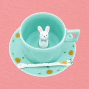 浅 陶 社 Cà phê sữa nguyên chất Cà phê thỏ cốc cốc gốm sứ sáng tạo Handmade Gửi cho bạn bè món quà sinh nhật - Cà phê