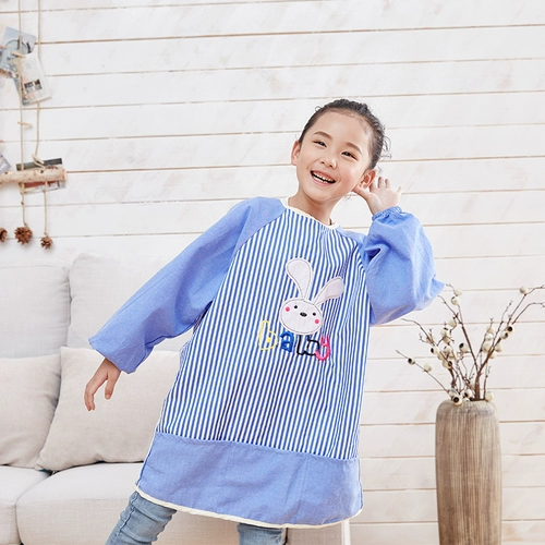 Детский мягкий нагрудник, фартук для еды, водонепроницаемый комфортный дышащий лонгслив, сзади на завязках