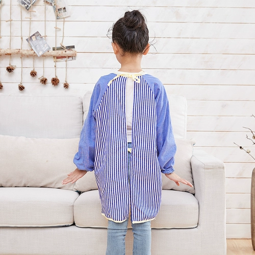 Детский мягкий нагрудник, фартук для еды, водонепроницаемый комфортный дышащий лонгслив, сзади на завязках