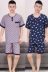 Của nam giới Đồ Ngủ Mùa Hè Ngắn Tay Áo Quần Short Cotton Silk Teen Mùa Hè Nhân Tạo Cotton Dày Mỏng Dịch Vụ Nhà Bộ pijama nam Nam giới