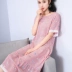 Cotton lụa nightdress nữ mùa hè Hàn Quốc phiên bản của sinh viên mới ngắn tay rayon có thể được đeo bên ngoài dài nightdress kích thước lớn dịch vụ nhà