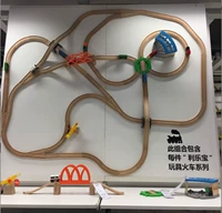 Ikea, базовый тетра пак, игрушка, поезд, деревянный комплект с рельсами, игрушечная машина, 20 шт