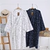 Bông vải áo ngủ nam mùa hè chín tay áo phần mỏng yukata cotton đồ ngủ một mảnh phù hợp với kimono dịch vụ nhà cardigan kích thước lớn