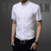 Mùa hè làm bóng bông nam ngắn tay áo giản dị Hàn Quốc phiên bản của áo sơ mi mỏng- miễn phí mỏng áo sơ mi nam thanh niên đen áo sơ mi công sở Áo