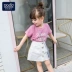 Trang phục hè cho bé gái và bé gái 2019 phiên bản mới của Hàn Quốc của đại dương mạng lưới âm thanh rung đỏ với cùng một đoạn phù hợp giữa cha mẹ và con cái - Trang phục dành cho cha mẹ và con