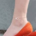 Nhật Bản và Hàn Quốc mạ vàng hồng 18K chữ số La Mã vòng chân nữ bằng thép titan kim cương đôi nhẫn quà tặng sinh nhật Hàn Quốc không phai lắc chân nữ đẹp Vòng chân