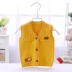 Bé vest mùa xuân và mùa thu chàng trai và cô gái vest áo len sơ sinh bé cardigan áo khoác cotton vest 0-1-2-3 tuổi Áo ghi lê