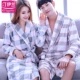 Pyjama đồ ngủ cặp vợ chồng dày flannel san hô lông cừu mùa thu và mùa đông áo choàng dài tay áo choàng tắm nam và nữ dịch vụ nhà - Night Robe