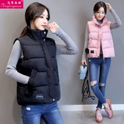 2018 mùa thu và mùa đông tóc bóng xuống bông vest phụ nữ mới của phụ nữ Hàn Quốc phiên bản của tự trồng bông vest vest áo khoác ngắn