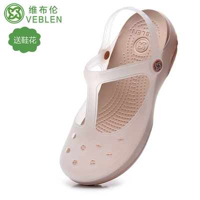 Veblen nữ không trượt nặng đáy lỗ giày dép 2020 mùa hè mới dép đáy mềm y tá mang thai Baotou 
