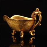 Ностальгическое ретро -ретро -старое старое модное классическое винное устройство Tang Zhenguan Dynasty Wine Glass Три -футбольная голова Золотой чашки