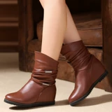 Martens, высокие демисезонные короткие сапоги для матери, большой размер, средней длины