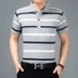 Đàn ông trung niên dài tay mùa hè mỏng phần ve áo T-shirt cotton polo áo sơ mi trung niên lỏng lẻo sọc nam tay áo ngắn