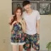 Vài Đồ Ngủ Mùa Hè Hàn Quốc Ngọt Ngào Đồ Ngủ Phụ Nữ Mùa Hè Sling Nightdress Nhà Dịch Vụ Nam Ngắn Tay Áo Quần Short Set Cặp đôi