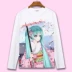 Phim hoạt hình anime về áo phông Hatsune Miku hai nhân dân tệ cổ tròn in áo sơ mi nam dài tay mùa thu nam hình dán sticker Carton / Hoạt hình liên quan