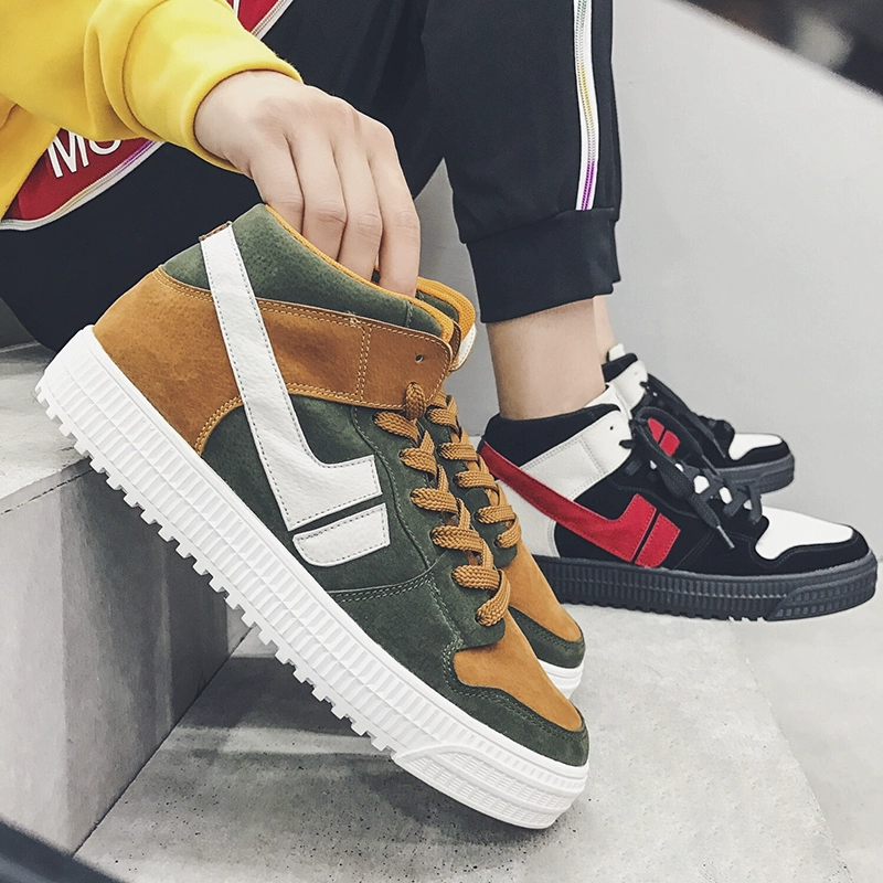 Giày hip-hop mùa thu Giày nam cao cấp Xu hướng giày thể thao hoang dã Giày thể thao thời trang giày Hong Kong Giày Gaobang phong cách nam - Giay cao