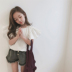 2018 mùa hè mới cô gái Hàn Quốc trẻ em lớn hoang dã 3-5-7-9 tuổi bay tay áo bông áo sơ mi áo sơ mi búp bê Áo sơ mi