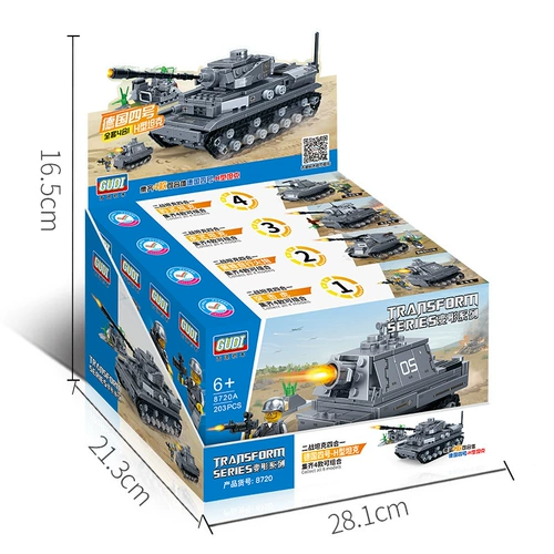 Конструктор, танк, боевая машина для мальчиков, игрушка, 6-8-10 лет