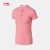 Li Ning áo sơ mi trắng tay ngắn nữ thể thao POLO áo sơ mi nữ giản dị nửa tay áo thun thể thao trung niên nữ tay ngắn