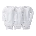 Mỹ trực tiếp thư Gerber Gerber quần áo trẻ em cotton trắng tay dài romper quần áo một mảnh 3 miếng - Áo liền quần