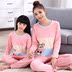 Bộ đồ ngủ bé gái mùa xuân và mùa thu cô gái lớn trẻ em cotton dài tay mẹ và con gái phù hợp với phụ huynh đồ bộ mặc nhà cao cấp Bộ Pajama