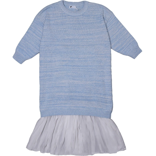 Осенний длинный трикотажный свитер, платье, шифоновая юбка, комплект, средней длины, высокая талия