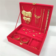 Vận chuyển quốc gia Chất lượng cao màu đỏ đổ vàng hai vòng đeo tay nhiều mảnh bộ hộp của hồi môn hộp cưới hộp trang sức - Vòng đeo tay Cuff