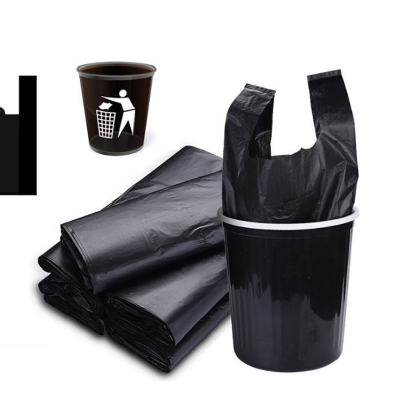 垃圾袋家用办公厨房黑色加厚手提背心式加厚塑料袋自中大号