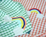 Мультяшная хлопковая ткань, радужная кроватка, простыня, пододеяльник, популярно в интернете, постельные принадлежности, делается под заказ