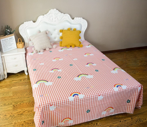Мультяшная хлопковая ткань, радужная кроватка, простыня, пододеяльник, популярно в интернете, постельные принадлежности, делается под заказ