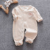 Áo len cho bé mùa xuân và mùa thu cotton 3-6 tháng nam và nữ Baby cotton tay dài romper màu cotton 9 mùa xuân Cáp Nhĩ Tân - Áo liền quần quần áo trẻ sơ sinh thu đông Áo liền quần