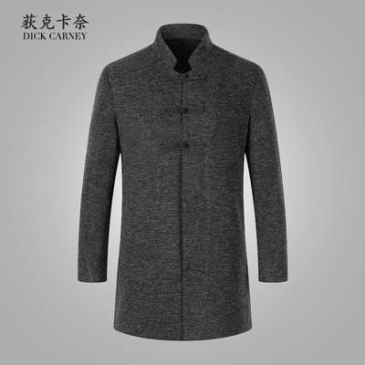 Chống mùa đặc biệt cung cấp của nam giới tự trồng đứng cổ áo Tang phù hợp với áo gió phong cách Trung Quốc khóa len coat dày phong cách Trung Quốc áo áo khoác kaki nam Áo len