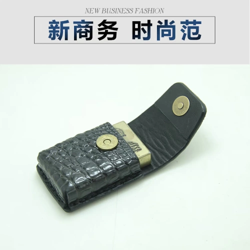Зажигалка ручной работы, модный универсальный защитный чехол, крокодил, из натуральной кожи, защита при падении
