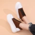 Giày da báo nữ cộng với nhung 2018 thu đông mới bằng da dày đáy thấp giúp giày thông thường phiên bản Hàn Quốc hoang dã tăng 8cm Giày cắt thấp