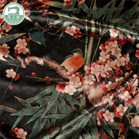 Hoa mận cổ điển tre chim sẻ thủ công DIY vải cổ điển hoa và vải nhung chim rộng 160cm vải cotton dày